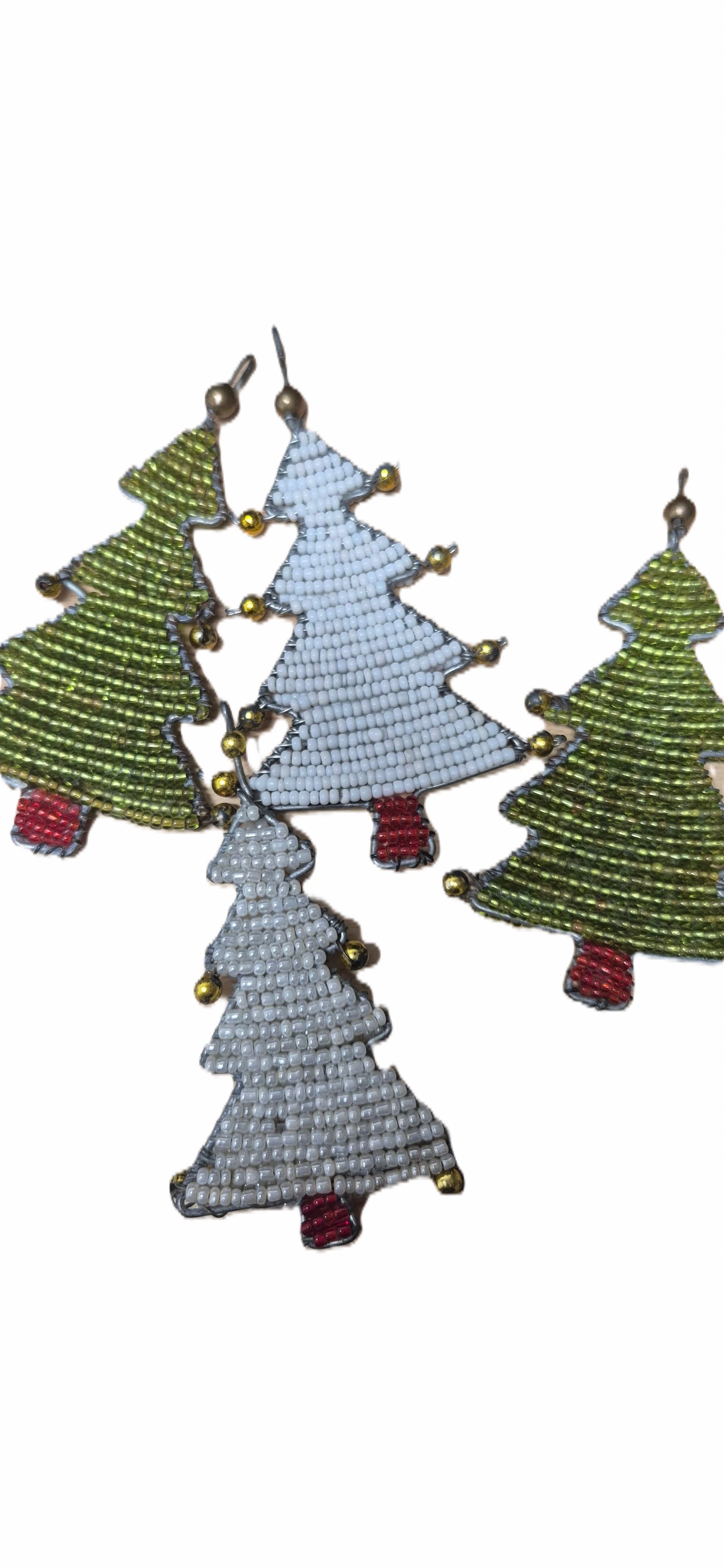 Beaded christmas tree decorations
