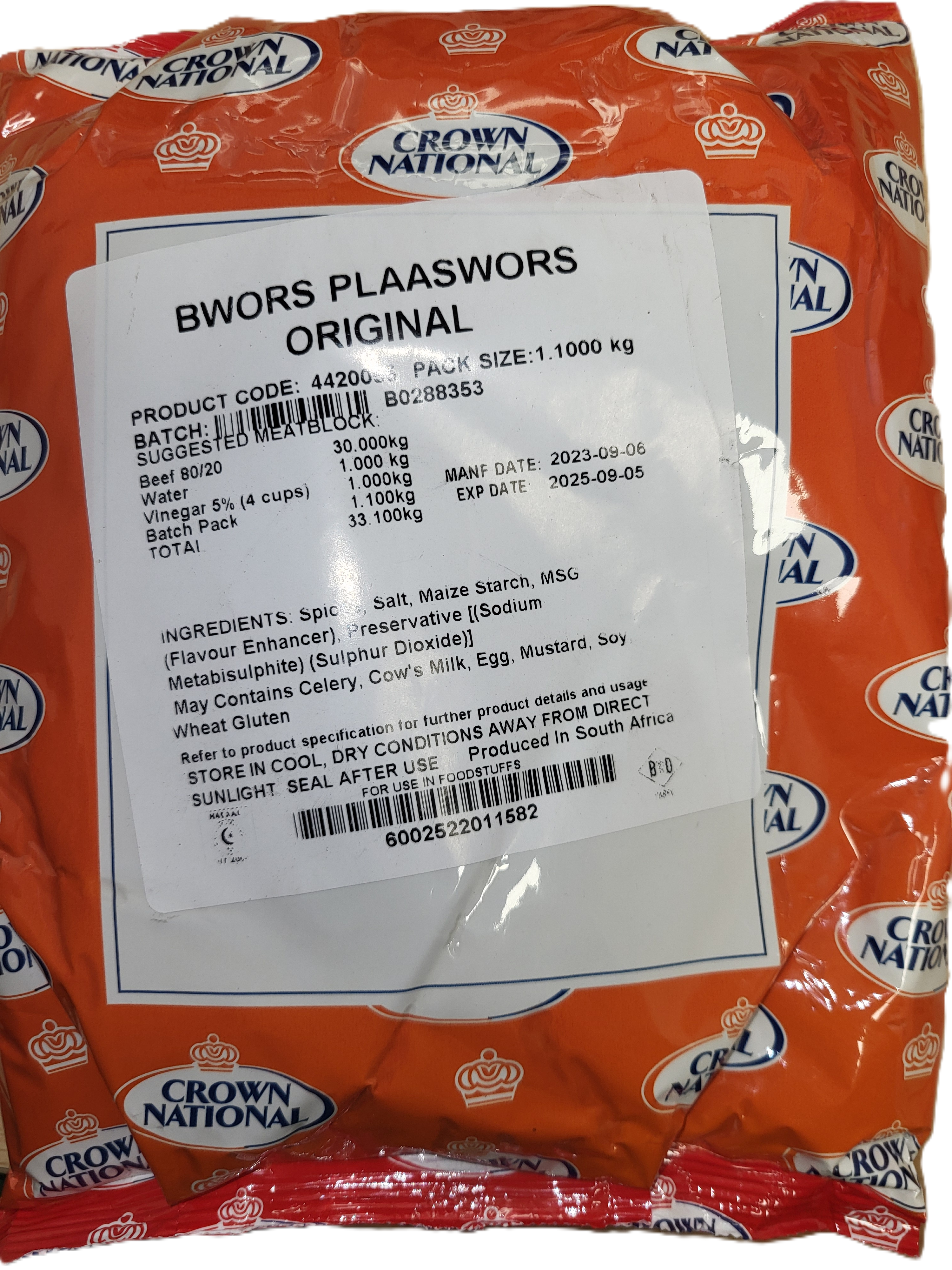 Crown National Original Plaaswors B/Wors