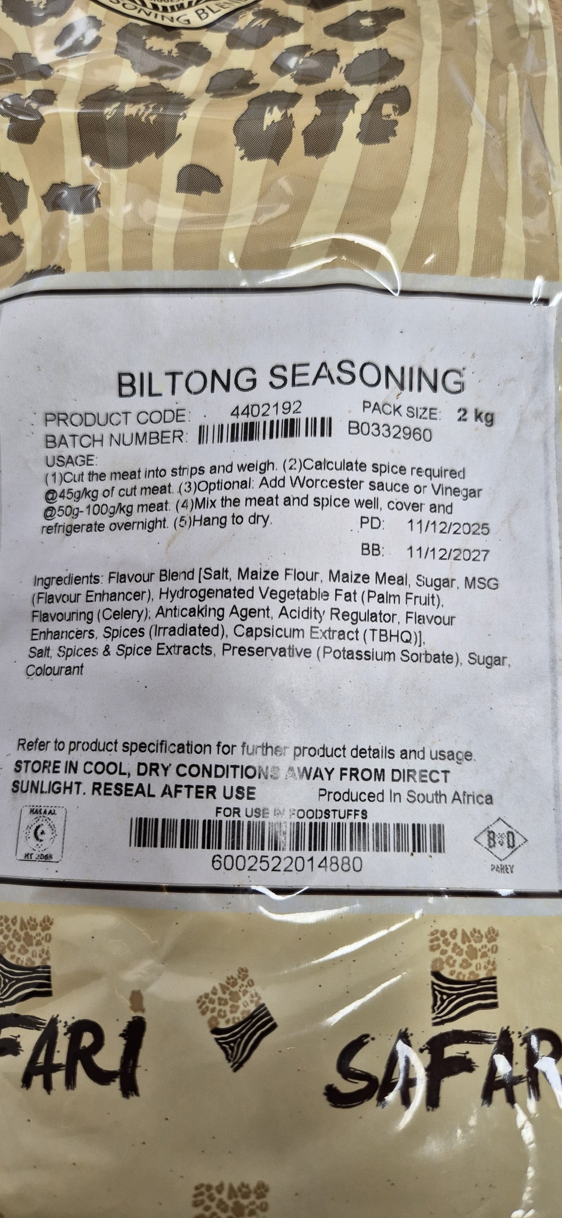 Safari Biltong Seasoning